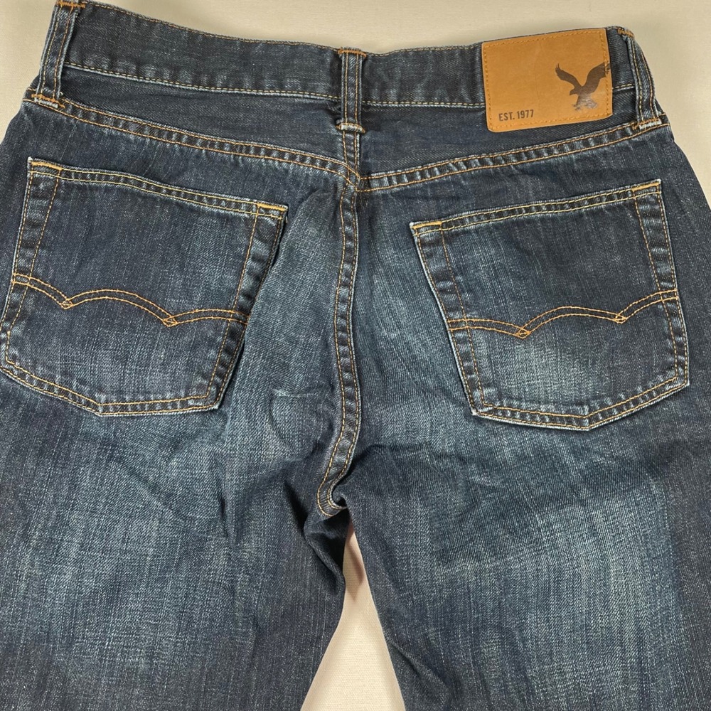 American Eagle Outfitters Men's Straight Jeans - Dark Blue - Picture 8 of 8